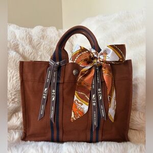 Hermès Fourre Tout PM tote bag brown canvas AUNTHENTIC
